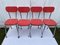 Chaises Vintage en Red Pop Formica, 1960s, Set de 4 1