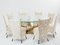 Mesa de comedor con escultura de latón firmada por Isabelle Faure, años 70 de cristal de roca, Imagen 3