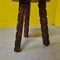 Taburete francés con trípode de madera, años 70, Imagen 3