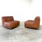 Cognacfarbene Midcentury Ledersofas, 1960er, 2er Set 1