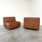 Cognacfarbene Midcentury Ledersofas, 1960er, 2er Set 4