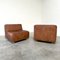 Mid-Century Cognac Leather Lounge Sofas, 1960s, Set of 2, Image 4