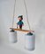 Handcrafted 2-Light Hanging Lamp with Folk Art Sandman Figurine from Erzgebirge, Germany, 1950s, Image 1