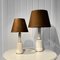 Vintage Danish Heiberg Table Lamps in Porcelain and Brass, 1930s, Set of 2 1