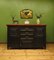 Large Antique Black Carved Sideboard with French Polished Top 3