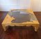 Large Carved Wood Leaves Coffee Table with Glass Top, USA, 1980s 18