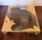 Large Carved Wood Leaves Coffee Table with Glass Top, USA, 1980s, Image 3