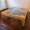 Large Carved Wood Leaves Coffee Table with Glass Top, USA, 1980s 2