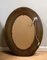 Vintage Wall Mirror in Leather Oval Studded Frame 9