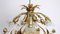 Italian Gold-Plated Metal and Murano Glass Flower Chandelier, 1980, Image 14