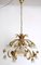 Italian Gold-Plated Metal and Murano Glass Flower Chandelier, 1980 4