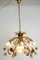 Italian Gold-Plated Metal and Murano Glass Flower Chandelier, 1980, Image 12