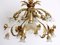 Italian Gold-Plated Metal and Murano Glass Flower Chandelier, 1980 3