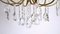 French Brass and Crystal Chandelier, 1950s, Image 7