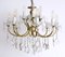 French Brass and Crystal Chandelier, 1950s, Image 4