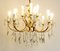 French Brass and Crystal Chandelier, 1950s, Image 9