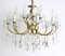 French Brass and Crystal Chandelier, 1950s 2