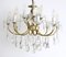 French Brass and Crystal Chandelier, 1950s, Image 2