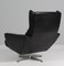 Swivel Lounge Chair with Ottoman in Black Leather from Georg Thams, 1960s, Set of 2 10