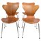 Sette sedie in legno di teak attribuite ad Arne Jacobsen e Fritz Hansen, anni '60, Immagine 1