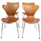 Seven Chairs in Teak Wood attributed to Arne Jacobsen and Fritz Hansen, 1960s, Set of 4 1