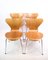 Seven Chairs in Walnut attributed to Arne Jacobsen and Fritz Hansen, 1980s, Set of 6 2