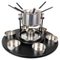 Fondue Set in Stainless Steel with Bowls and Forks attributed to Arne Jacobsen for Stelton, 2000s, Set of 13 1