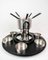 Juego de fondue de acero inoxidable con cuencos y tenedores atribuidos a Arne Jacobsen para Stelton, década de 2000. Juego de 13, Imagen 2