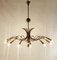 Large Mid-Century Brass 16-Arm Chandelier, Italy, 1950s 9