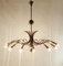 Large Mid-Century Brass 16-Arm Chandelier, Italy, 1950s, Image 9