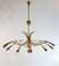 Large Mid-Century Brass 16-Arm Chandelier, Italy, 1950s 2