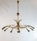 Large Mid-Century Brass 16-Arm Chandelier, Italy, 1950s, Image 2