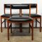 Teak and Black Vinyl Dining Chairs attributed to McIntosh, 1960s, Set of 6 2