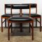 Teak and Black Vinyl Dining Chairs attributed to McIntosh, 1960s, Set of 6 3