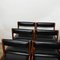 Teak and Black Vinyl Dining Chairs attributed to McIntosh, 1960s, Set of 6 6