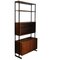 Vintage Modular Teak and Black Metal Wall Unit, 1960s 2