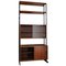 Vintage Modular Teak and Black Metal Wall Unit, 1960s, Image 1