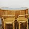 Tiki bar vintage in bambù con due sgabelli da bar attribuito a J. Burdekin, anni '60, set di 3, Immagine 18