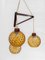 Vintage Danish Lamp in Teak with Amber Glass Bowls, 1950s, Image 7