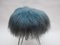 Vanity Stool with Blue Sheepskin Top and Hairpin Legs, 1950s 11