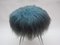 Schminkhocker mit blauer Lammfellplatte und Haarnadelbeinen, 1950er 10