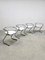 Chaises de Salle à Manger en Chrome par Borge Lindau pour Bo Lindekrantz, Suède, 1970s, Set de 4 1