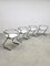 Swedish Chrome Dining Chairs by Borge Lindau for Bo Lindekrantz, 1970s, Set of 4 1