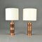 Copper Cylinder Table Lamps, 1970s, Set of 2 3