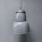 Large Industrial Blue-Gray Enamel Hanging Lamp, 1940s 6