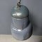 Large Industrial Blue-Gray Enamel Hanging Lamp, 1940s 10