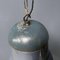 Large Industrial Blue-Gray Enamel Hanging Lamp, 1940s 11