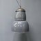 Large Industrial Blue-Gray Enamel Hanging Lamp, 1940s 6