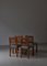 Sedie da pranzo moderne in quercia e canna nello stile di Kaare Klint, Scandinavia, anni '40, set di 4, Immagine 3