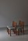 Sedie da pranzo moderne in quercia e canna nello stile di Kaare Klint, Scandinavia, anni '40, set di 4, Immagine 4